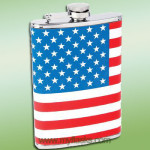 flag wrapped flask